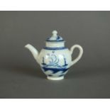 Caughley 'Island' pattern toy teapot and cover, circa 1780-90