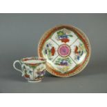 Worcester 'Dragons in Compartments' coffee cup and saucer