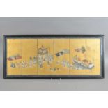 A 19th century Japanese 6-panel table screen or byobu, depicting what is thought to be the Gion