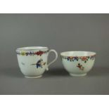 Worcester coffee cup and teabowl, circa 1768-75