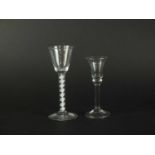 Two eighteenth century wine glasses