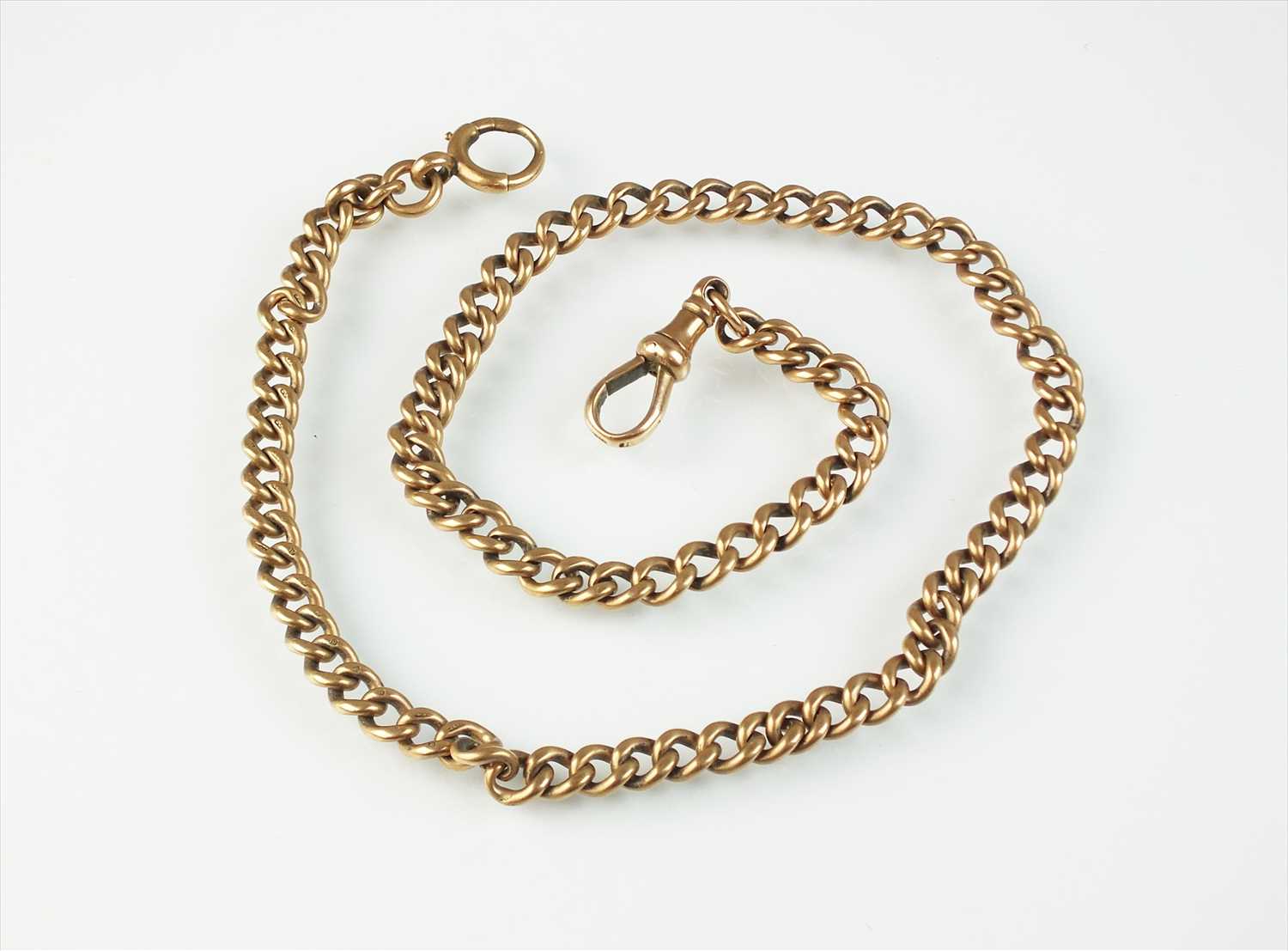 A 9ct rose gold curb link chain