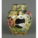 Moorcroft Collectors Club 'Panda' ginger jar and cover