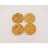 Four Edward VII sovereigns