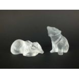 Two Lalique Crystal bears