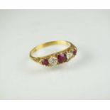 A ruby and diamond ring