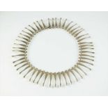 A Georg Jensen silver fringe necklace by Bent Gabrielson