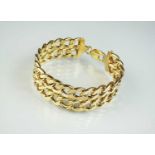 A 9ct gold double flat curb link bracelet