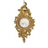 A 19th century French gilt metal framed cartel clock in the Baroque style