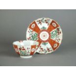 Worcester 'Scarlet Japan' tea bowl and saucer, circa 1765