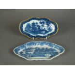 Two Caughley spoon trays, circa 1782-92