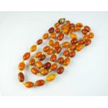 An amber bead necklace