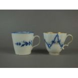 Two Caughley cups, circa 1785-90