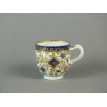 Worcester blue and gilt coffee cup, circa 1785