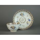 Caughley polychrome tea bowl and saucer, circa 1790