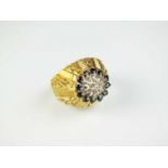 A 9ct gold sapphire and diamond ring