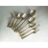 A collection of Kings pattern silver flatware