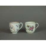 Two Worcester coffee cups, circa 1760-70