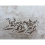 British school, a set of four steeplechase scenes, watercolours