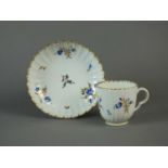 Caughley coffee cup and saucer, circa 1790