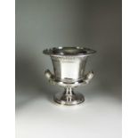 An Edwardian silver champagne/wine cooler