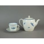 Caughley 'Chantilly Sprigs' teapot, cup and saucer