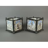 A pair of Minton tile planters