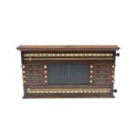 A good quality late 19th / early 20th century oak framed snooker / billiards score board