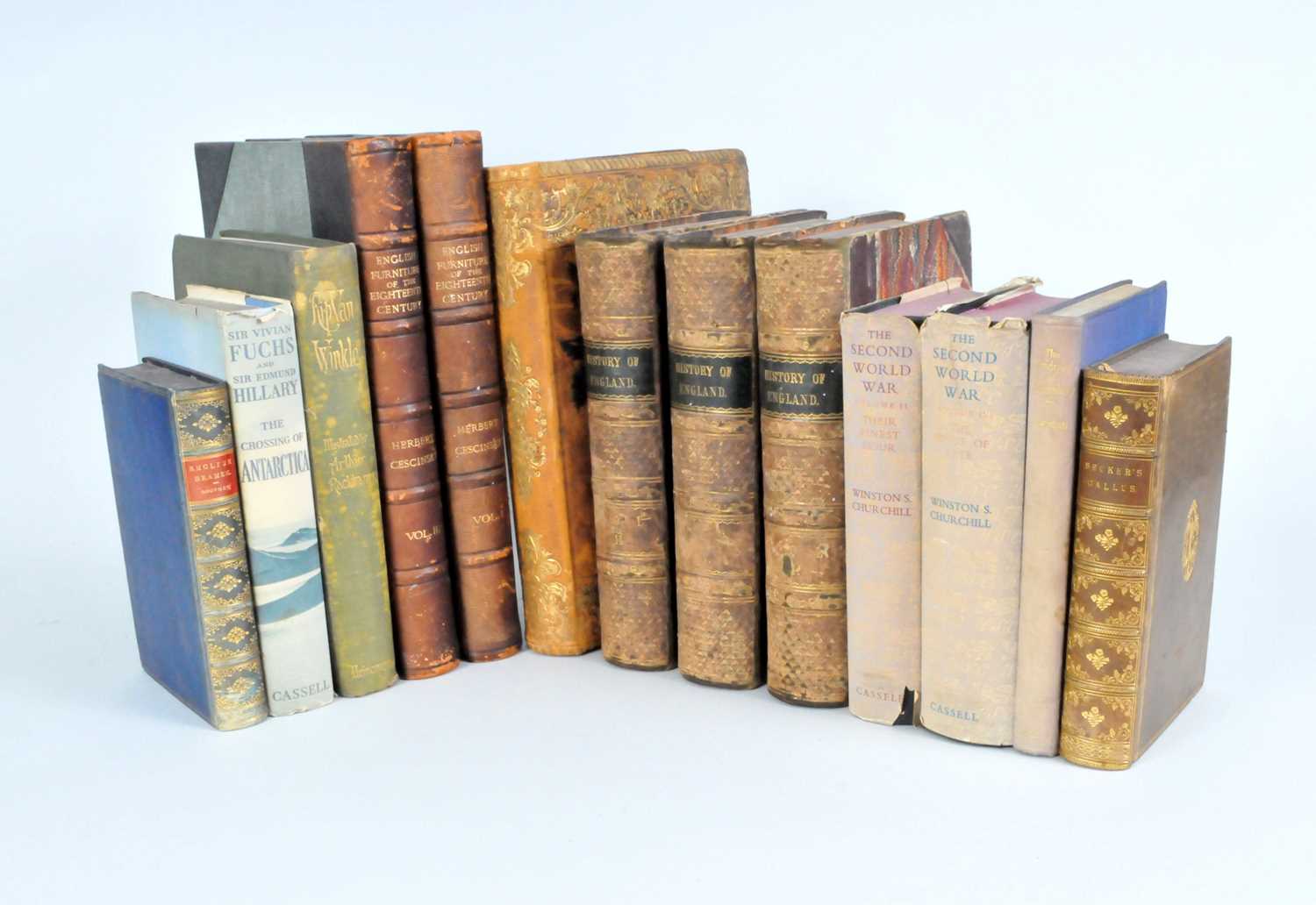 A miscellaneous collection of books, including:- Winston Churchill, The Second World War, 6 vols,