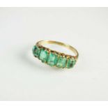 A 19th century five stone emerald ring