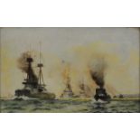 Atrributed to Charles Edward Dixon RI (British 1872-1934), The British Fleet, Battle of Jutland