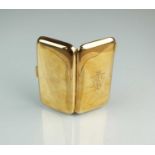 A 9ct gold combined cigarette case and compact