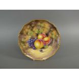 Royal Worcester fruit-decorated cabinet plate