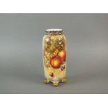 Royal Worcester fruit-decorated vase