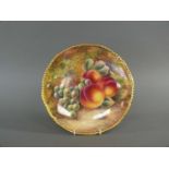 A Royal Worcester fruit-decorated cabinet plate