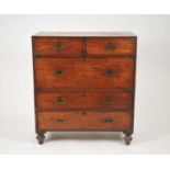 A 19th century mahogany campaign chest of drawers