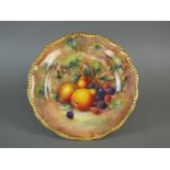 Royal Worcester fruit-decorated cabinet plate