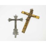 A gilt metal crucifix