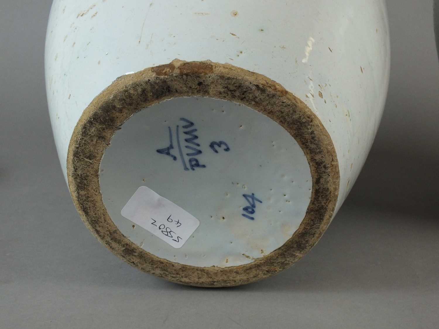 Two 18th century delft dry drugs jars - Image 6 of 6