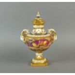 A Royal Worcester twin-handled vase and cover