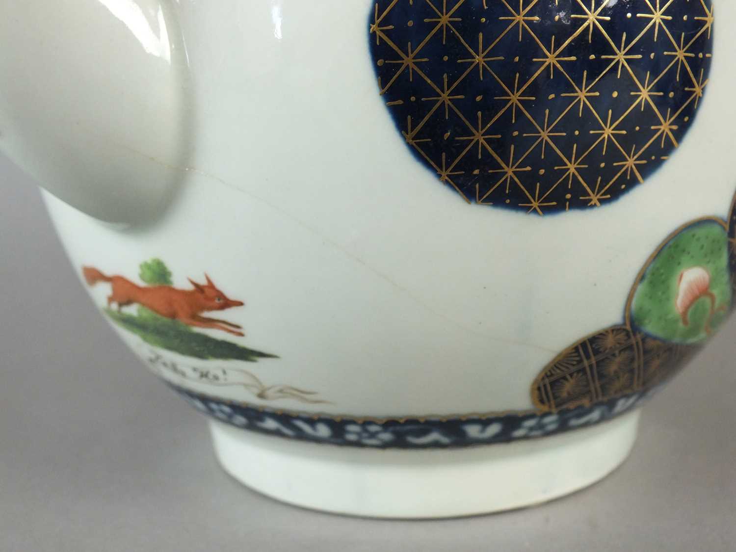 A Worcester 'Old Japan Fan' teapot and associated cover - Image 5 of 7