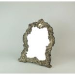 An Art Nouveau silver mounted easel back mirror