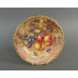 Royal Worcester fruit-decorated cabinet plate