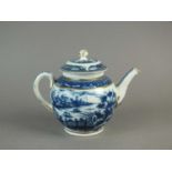 Caughley 'Fence and House' teapot and cover, circa 1784-90
