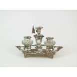 A Victorian silver ink stand