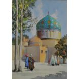 Misha Chahbazian (Iranian 20th Century), Street Scene Behind a Mosque