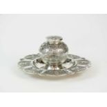 A Victorian silver inkstand