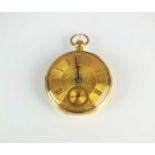 An early Victorian 18ct gold open face pocket watch