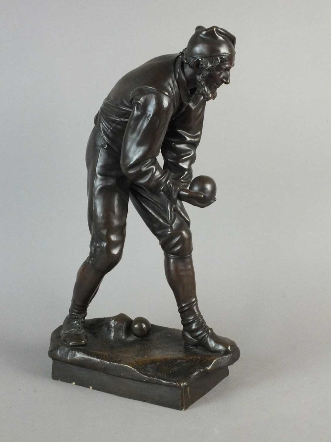 Late 19th century Austrian terracotta figure of a bowler