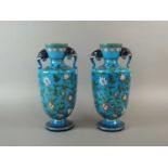 A pair of late 19th century Continental glass vases